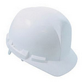 Hard Hat with ratchet adjustment and 6 point nylon suspension and one color pad printed imprint.